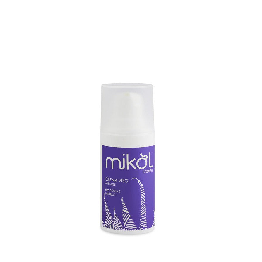 Crema Viso Anti Age Mirtillo e Uva Rossa - Mirtillo e Melograno - Flacone Airless - Formato 15ml