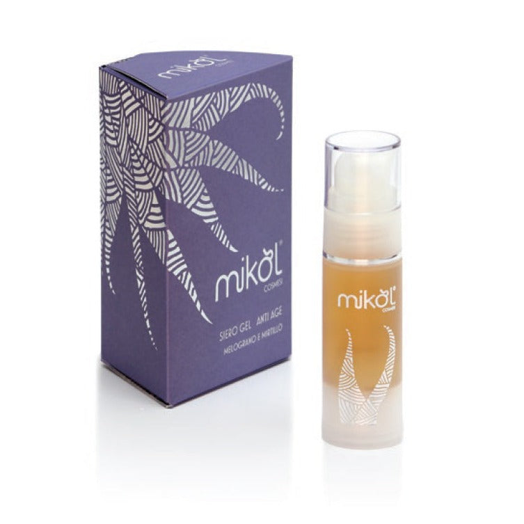 SIERO VISO ANTI AGE GEL | Siero antirughe concentrato con estratto di melograno e mirtillo nero | Contrasta i primi segni del tempo e riconferisce alla pelle elasticità, e tono. | Prodotto a rapido assorbimento. Ideale per tutti i tipi di pelle | Siero antirughe per pelle secca e pelle grassa | Flacone airless | Formato 30 ml